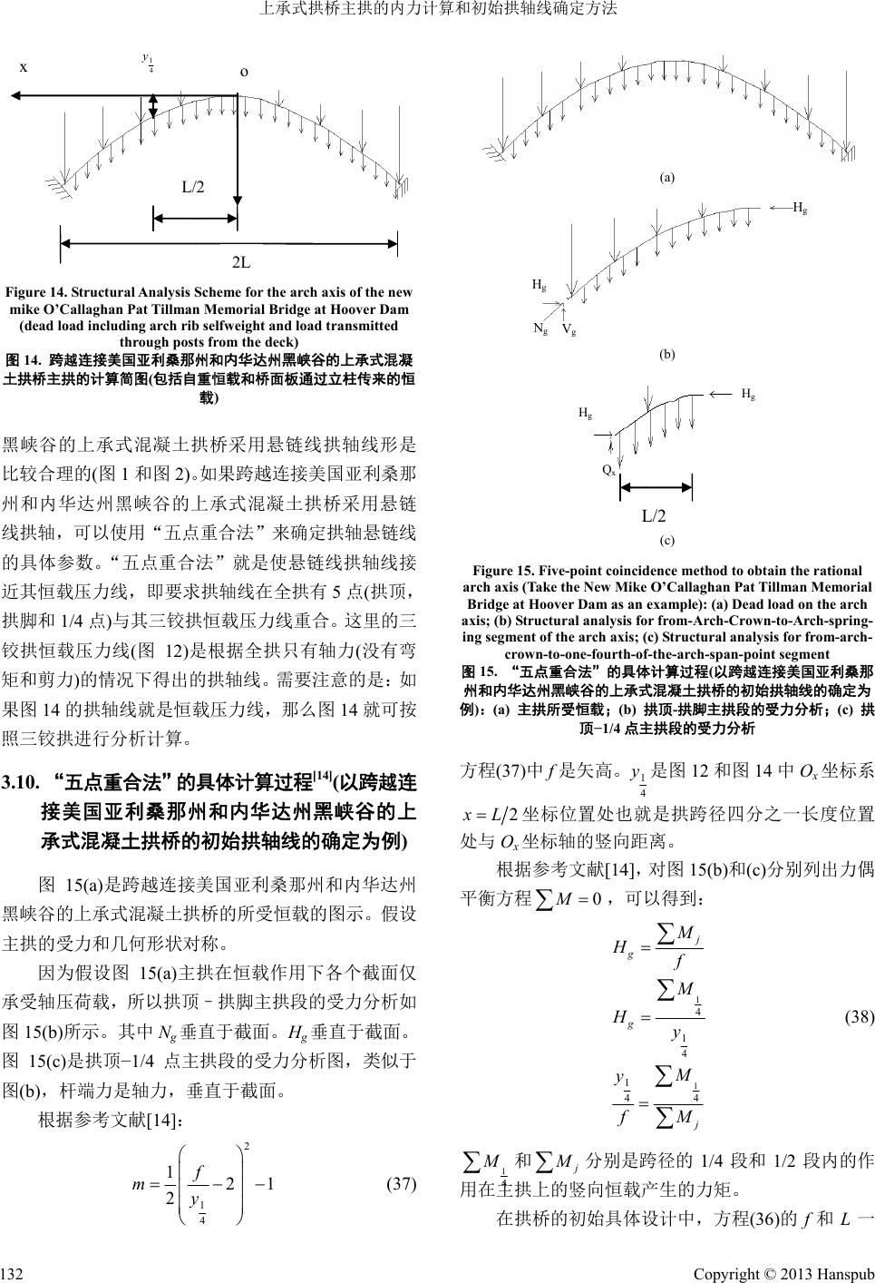 上承式拱桥主拱的内力计算和初始拱轴线确定方法determination Of Deck Arch Bridge Arch Rib Internal Load And Preliminary Design Of Arch Axis