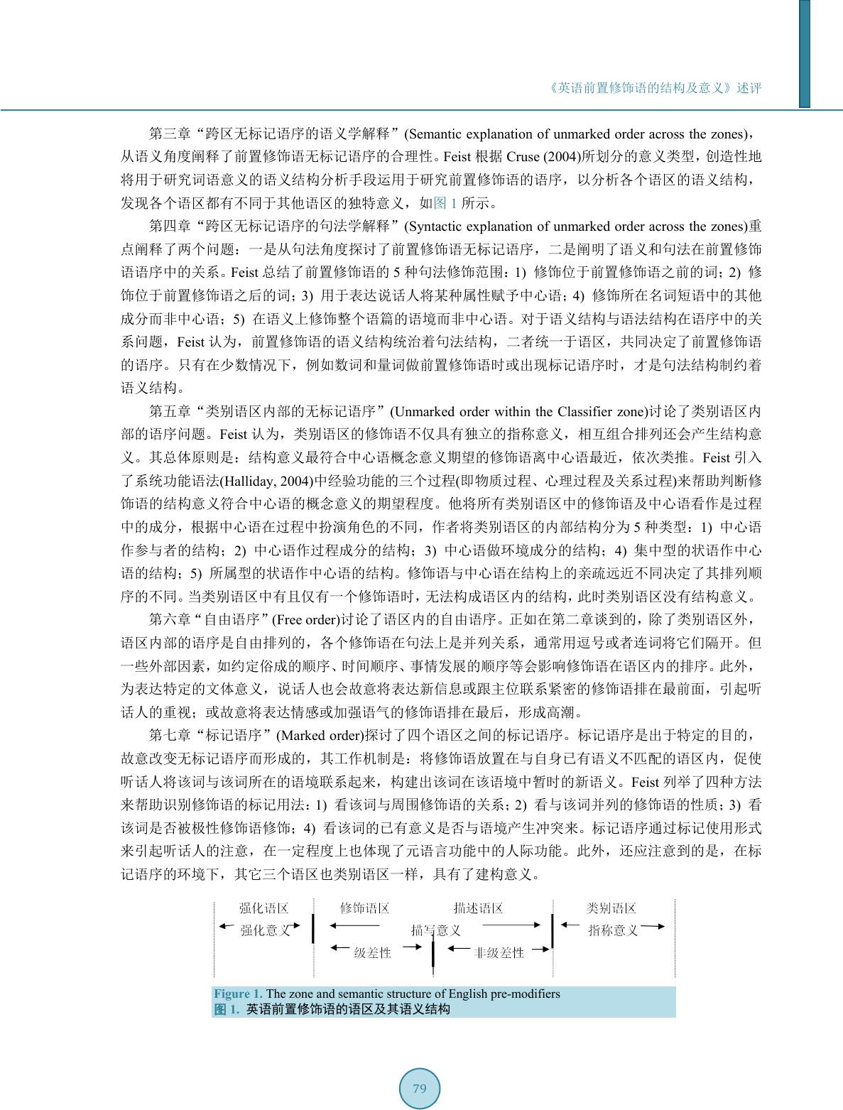 英语前置修饰语的结构及意义 述评